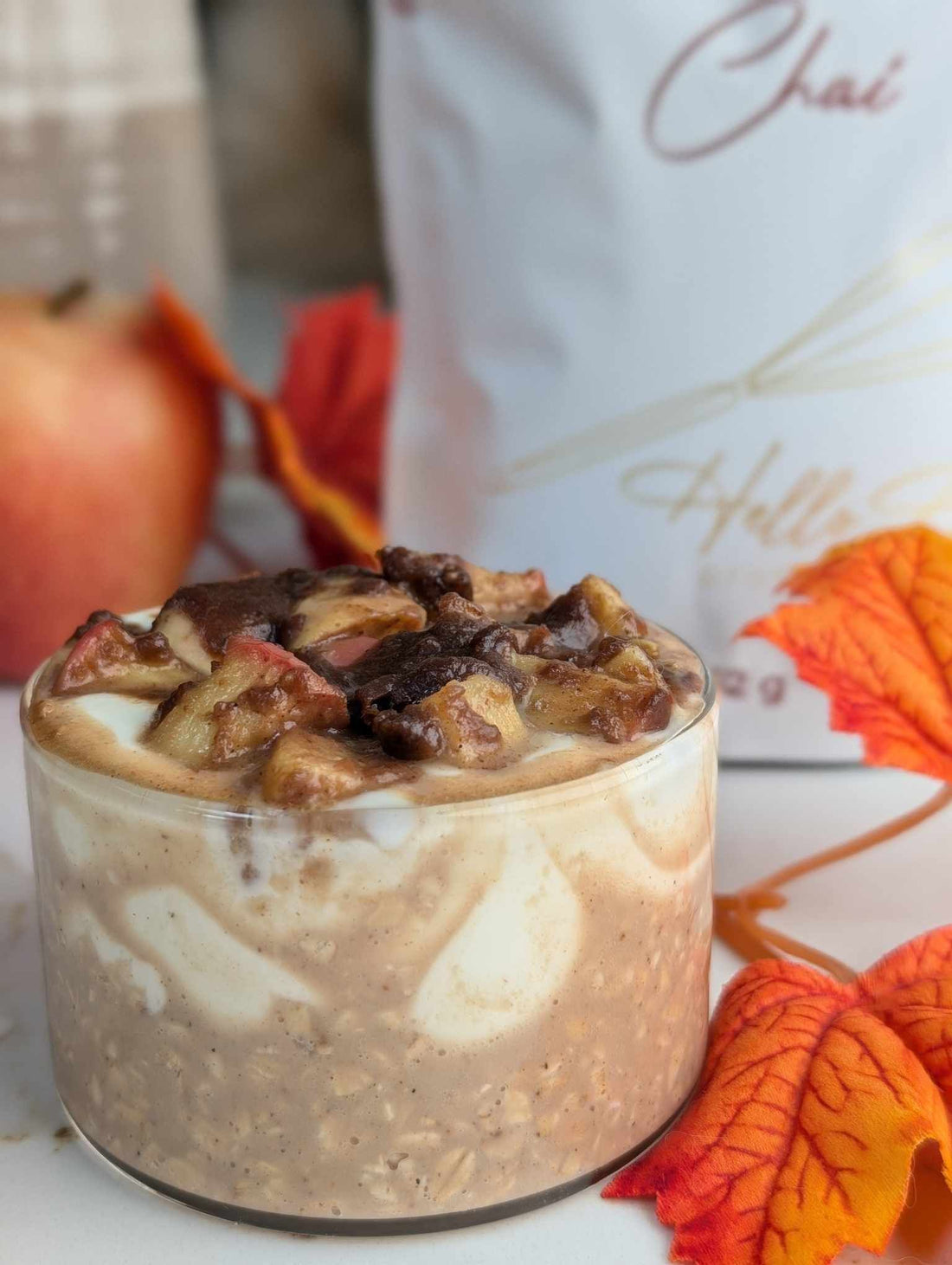 Apple Cheesecake Chai Overnight Oats