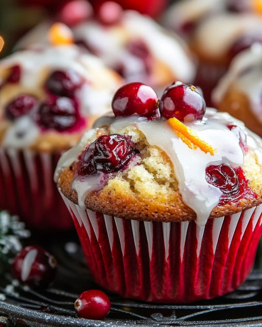🧁 Cranberry Orange Protein Muffins with Cream Cheese Filling (30g Protein!)