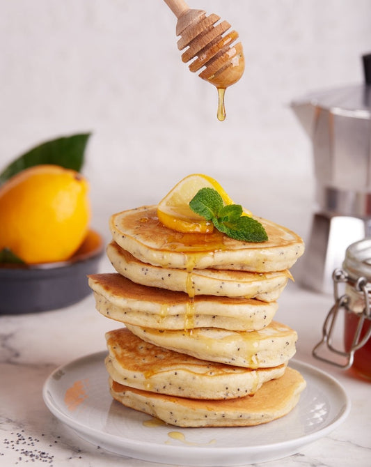Lemon poppy seed pancakes