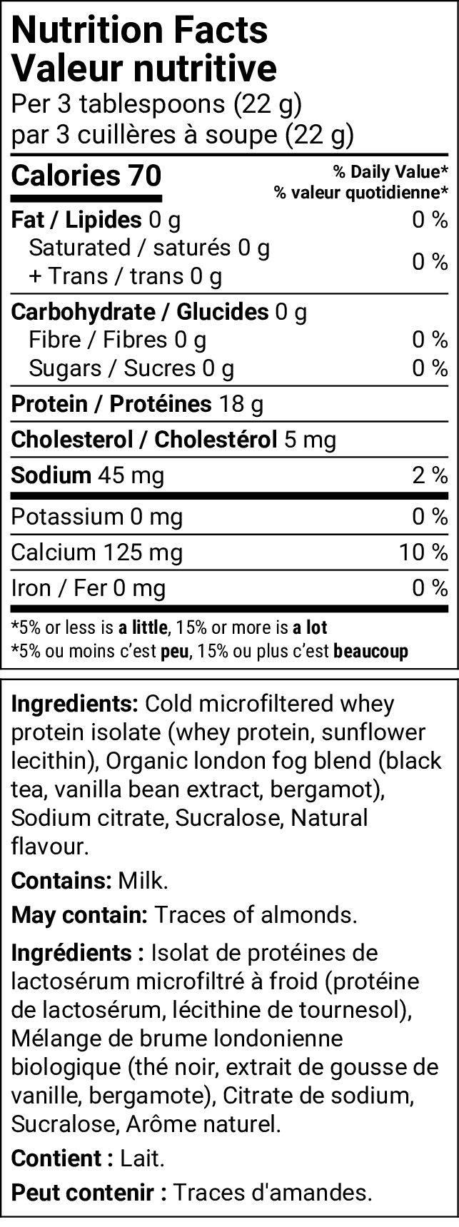 London Fog Protein Latte Mix